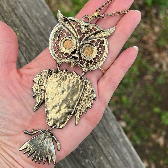 1960s/70s Vintage Owl Pendant Necklace - Picture 6 of 8